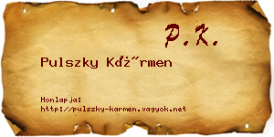 Pulszky Kármen névjegykártya